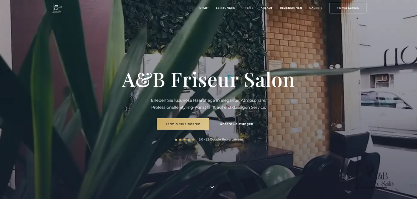 Screenshot: A&B Salon