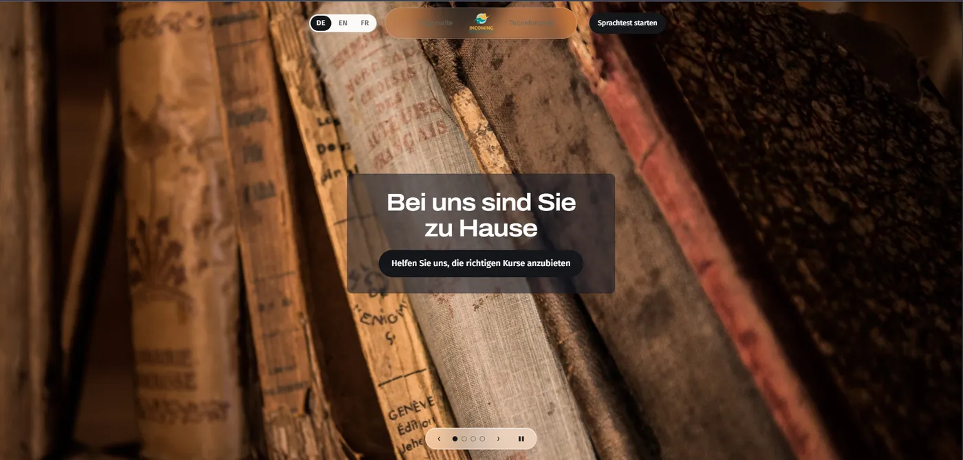 Screenshot: Incoming Sprachschule
